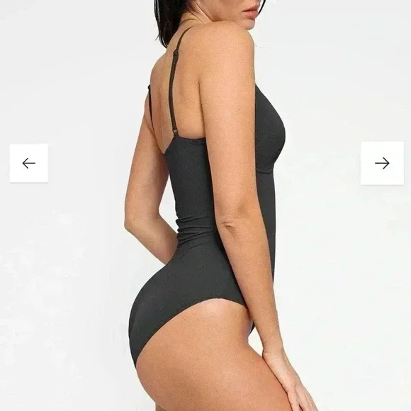 NWT POPILUSH Shapewear Swimsuit Deep V-Neck One-Piece Low-Back - Picture 2 of 7